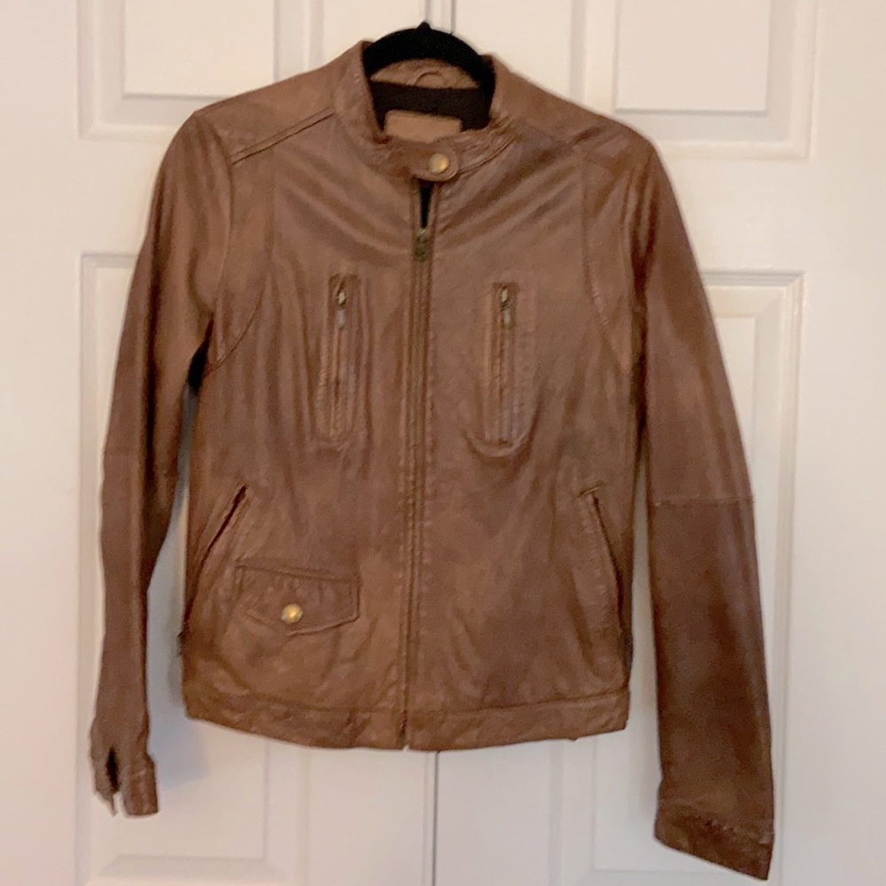 Banana Republic brown leather jacket
